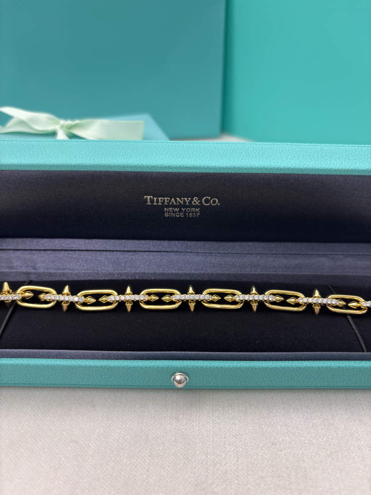 Tiffany Taşlı Gold Bileklik