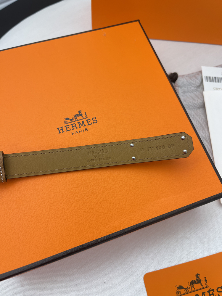 Hermes Kelly Belt Gold-Silver Kutulu