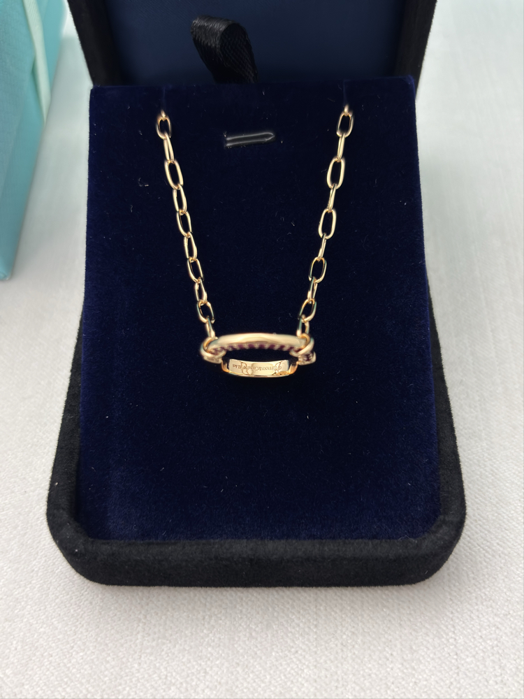 Tiffany Kilit Small Rose Gold Taşlı Kolye