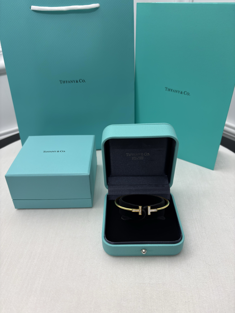 Tiffany T Gold Taşlı Bileklik