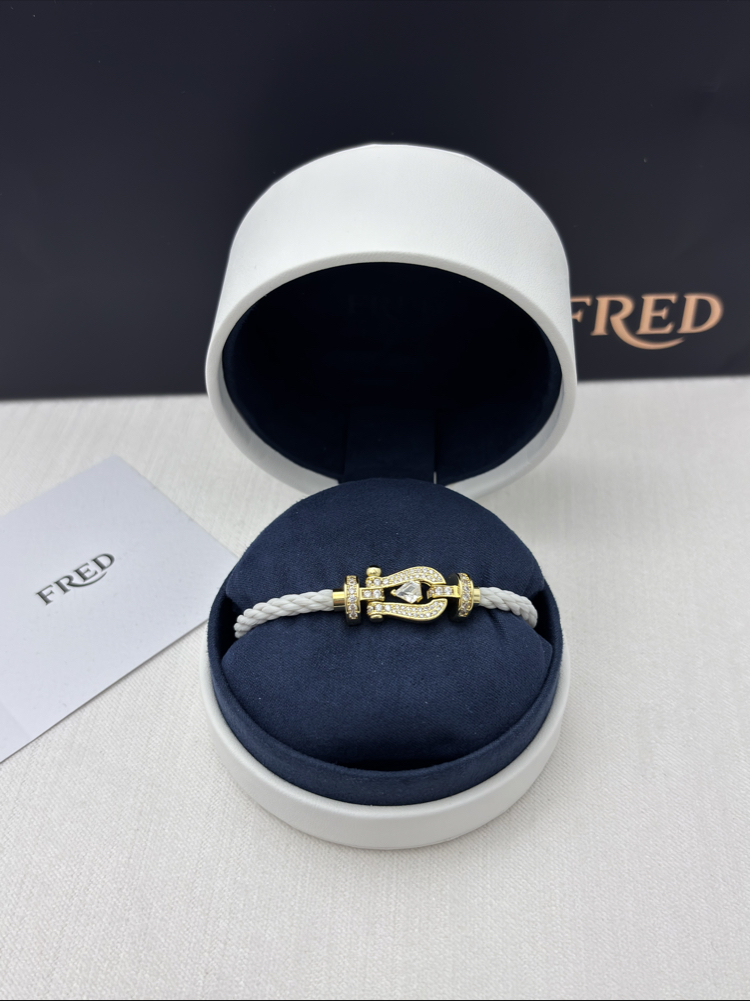 Fred Force 10 Beyaz Gold Taşlı Bileklik