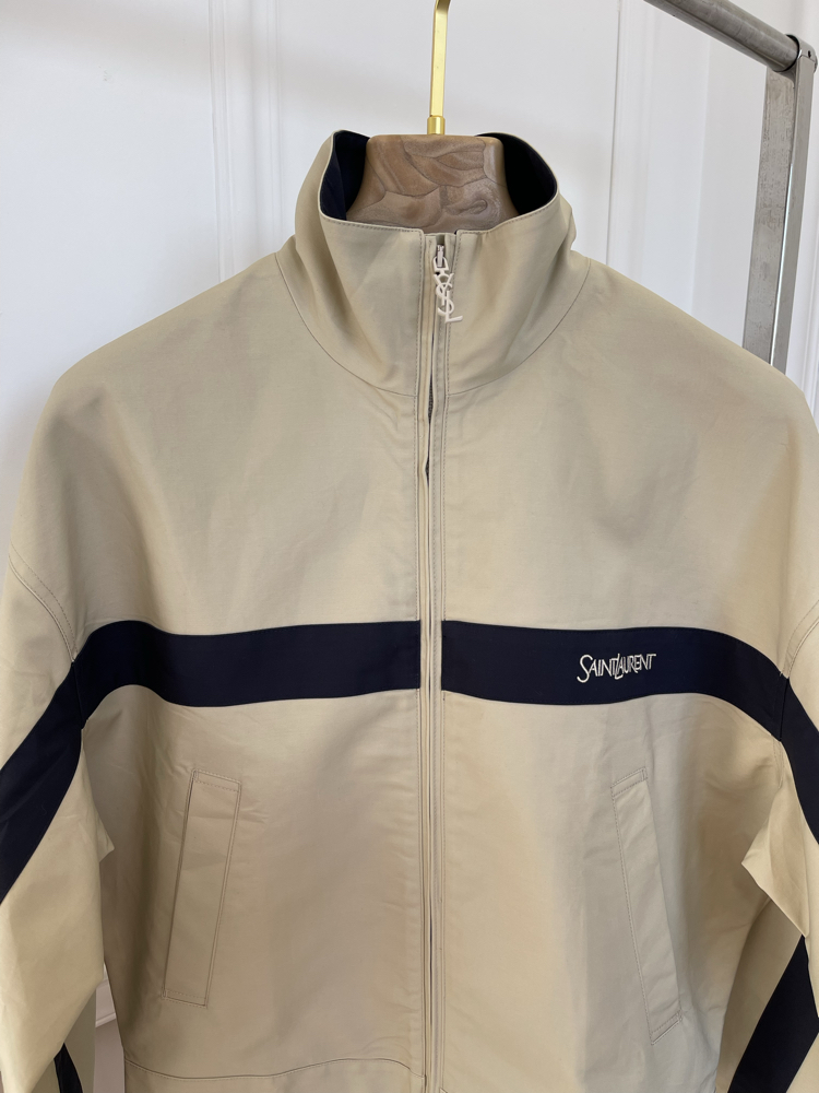 Saint Laurent Jacket In Cotton Mastic (S)