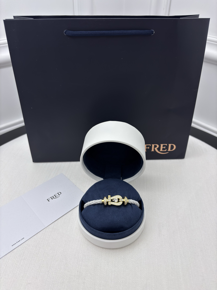 Fred Force 10 Beyaz Gold Taşlı Bileklik