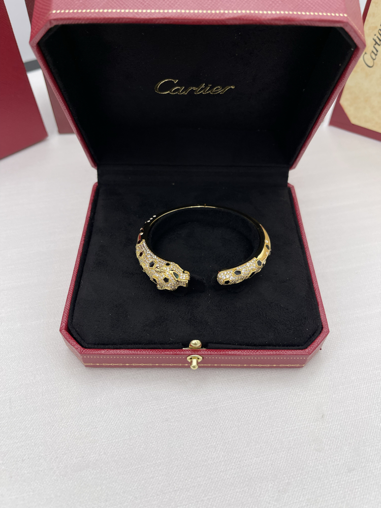Panthere Taşlı Gold Bilezik Kutulu