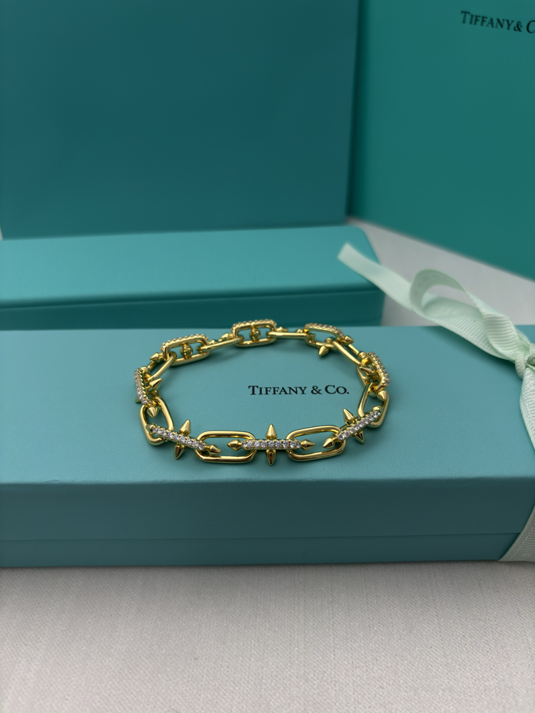 Tiffany Taşlı Gold Bileklik