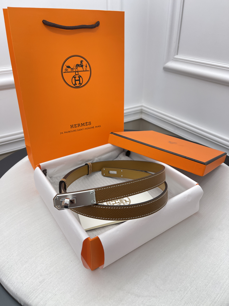 Hermes Kelly Belt Gold-Silver Kutulu
