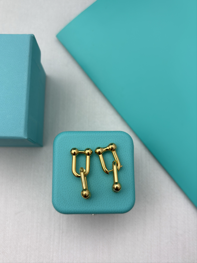 Tiffany HardWear Gold Küpe Kutulu