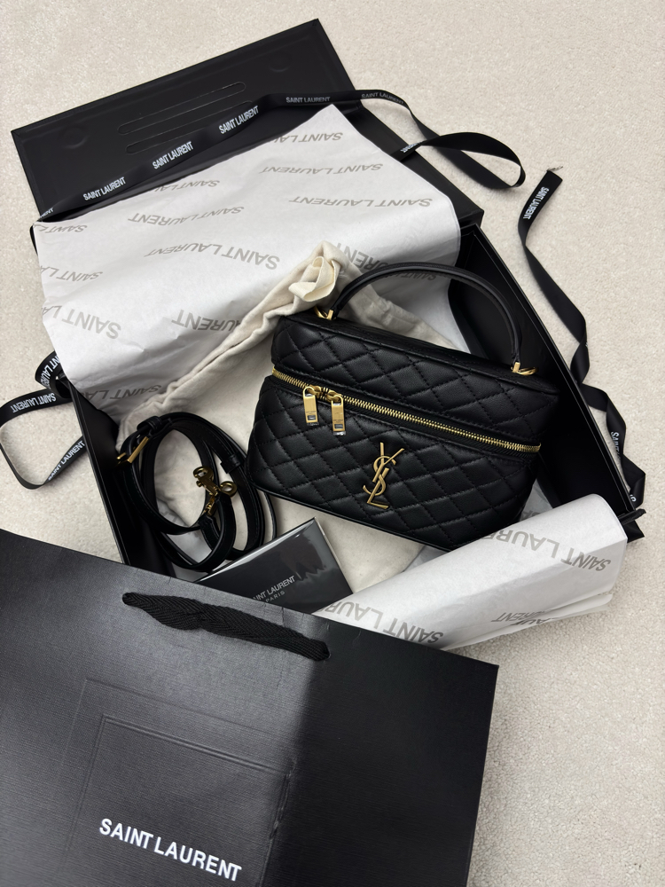 Siyah Kapitone Vanity Çanta YSL