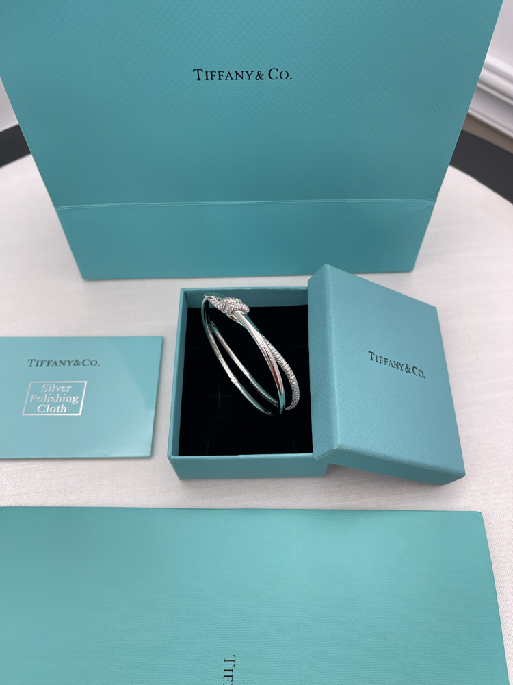 Knot Double Row Taşlı Silver Bilezik Kutulu