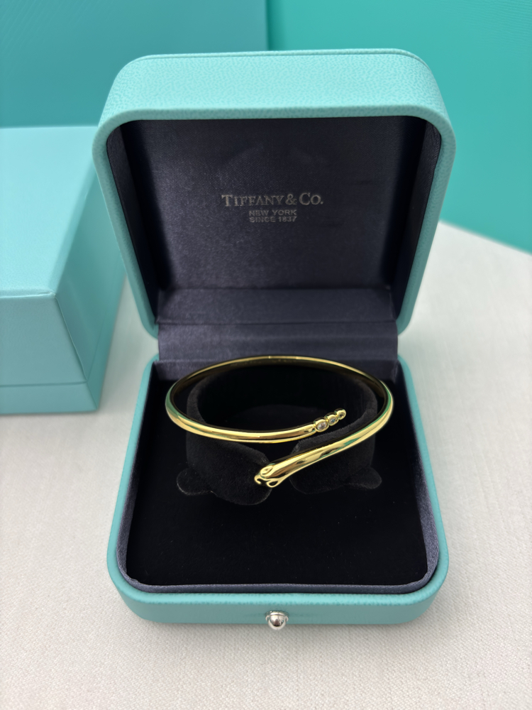 Tiffany Yılan Figürlü Gold Bileklik