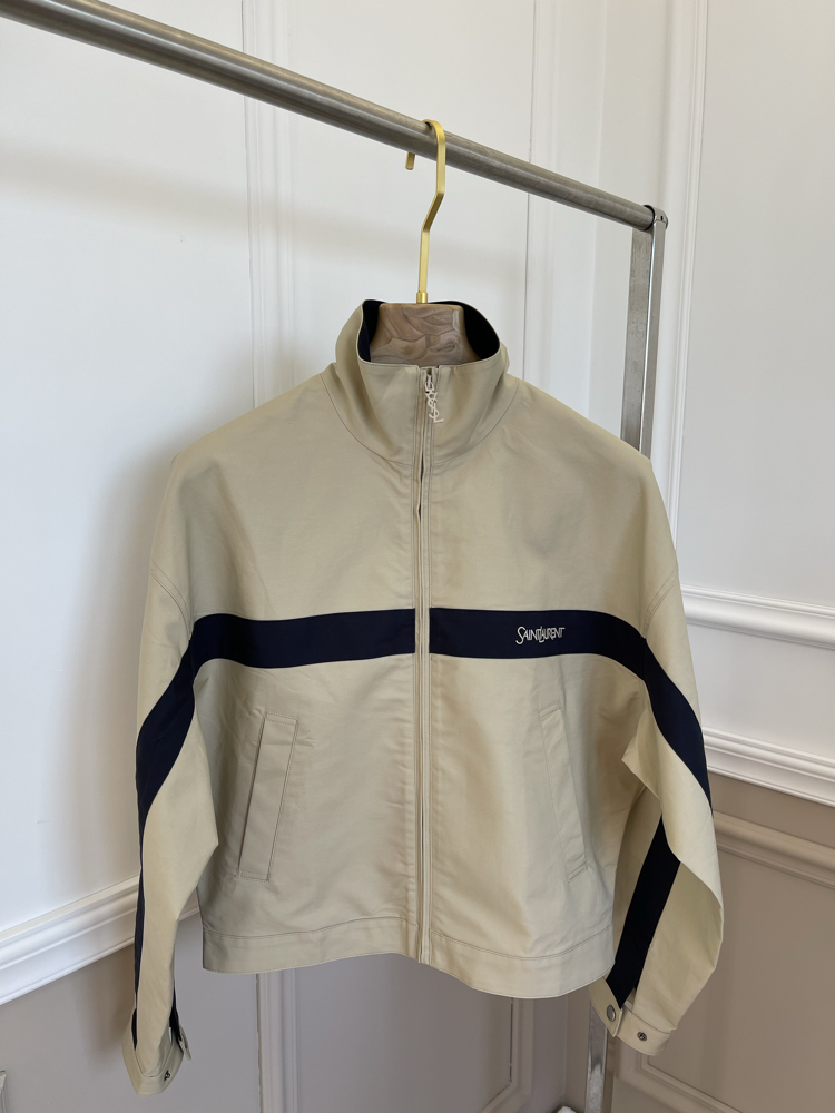 Saint Laurent Jacket In Cotton Mastic (S)
