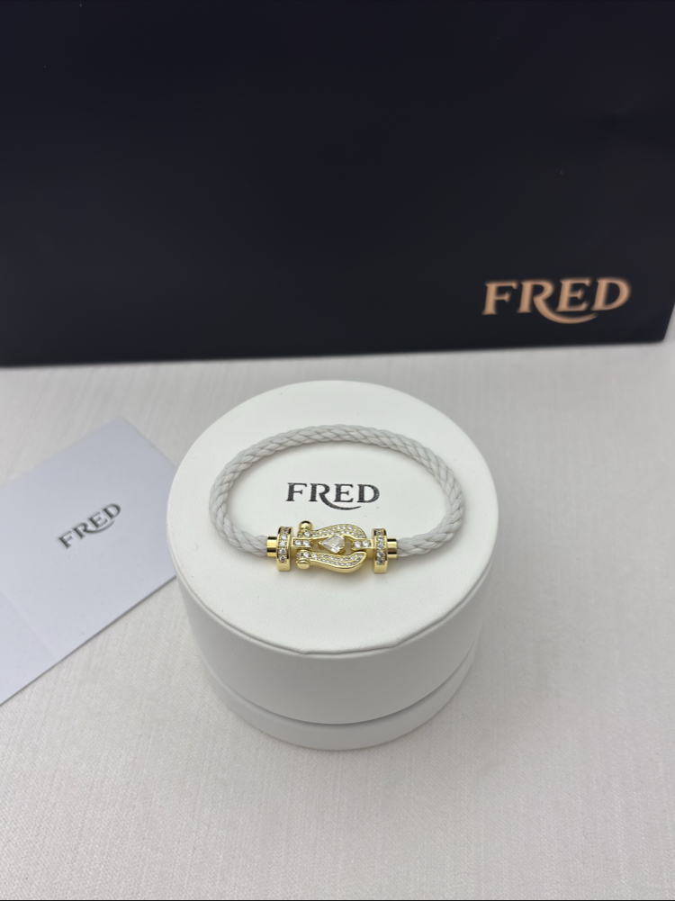Fred Force 10 Beyaz Gold Taşlı Bileklik