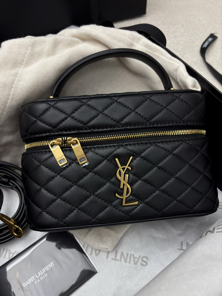 Siyah Kapitone Vanity Çanta YSL