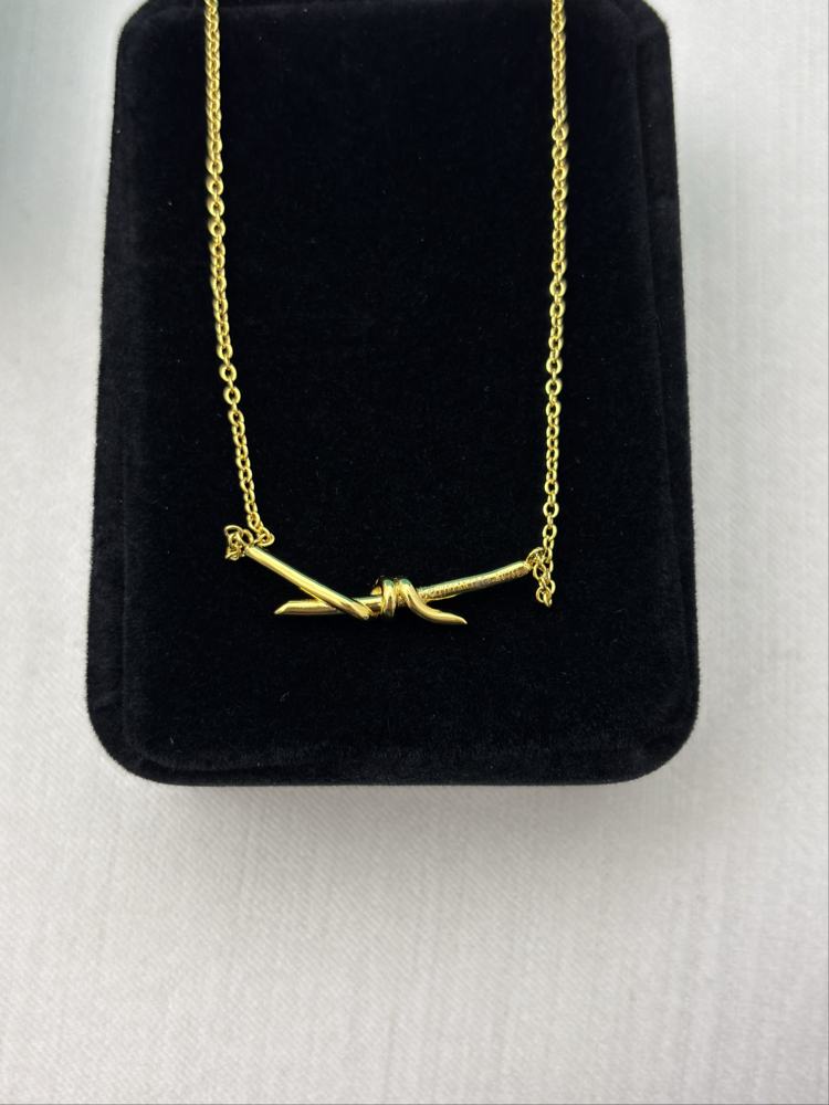 Tiffany Düğüm Small Gold Kolye
