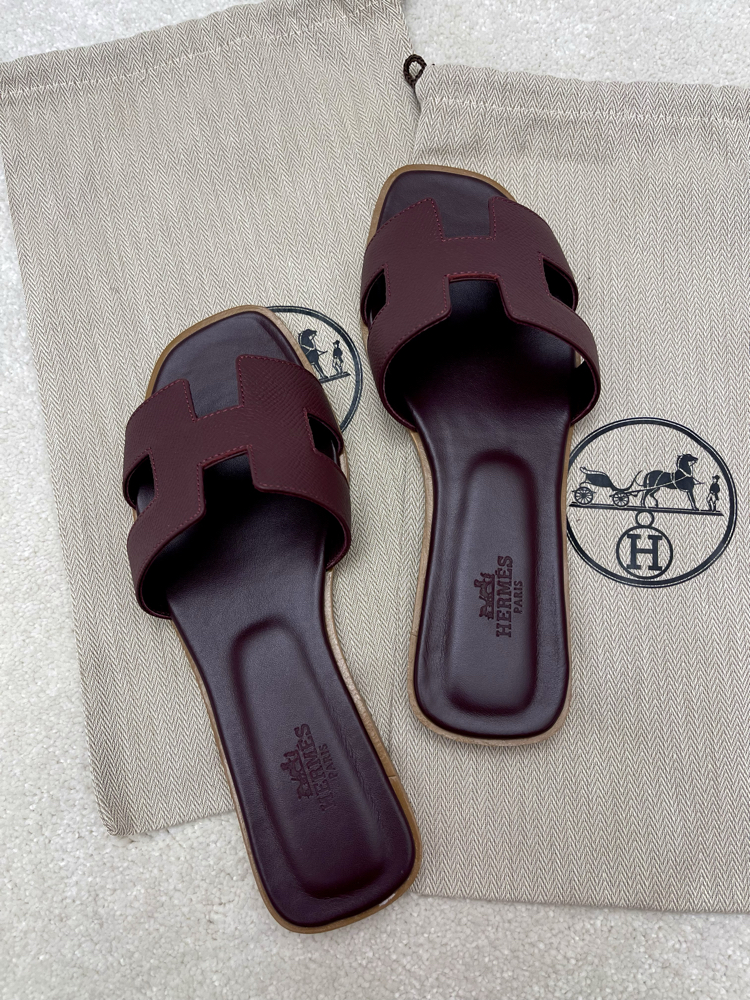 Hermes Oran Terlik Bordo Epson Deri