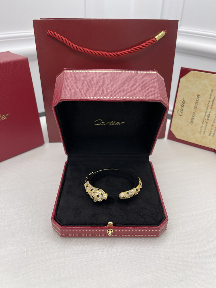 Panthere Taşlı Gold Bilezik Kutulu
