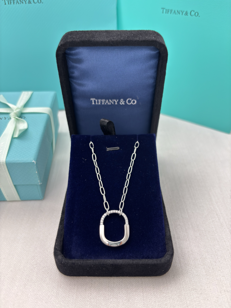 Tiffany Kilit Small Silver Taşlı Kolye