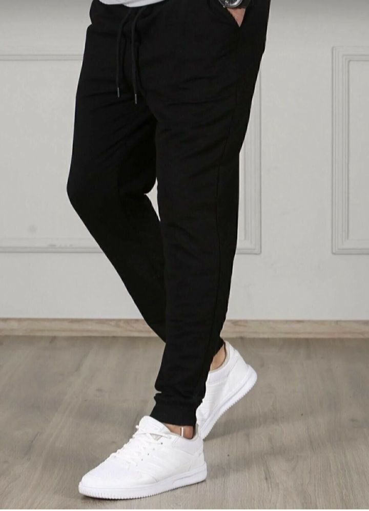 Erkek siyah slim fit Jogger eşofman 