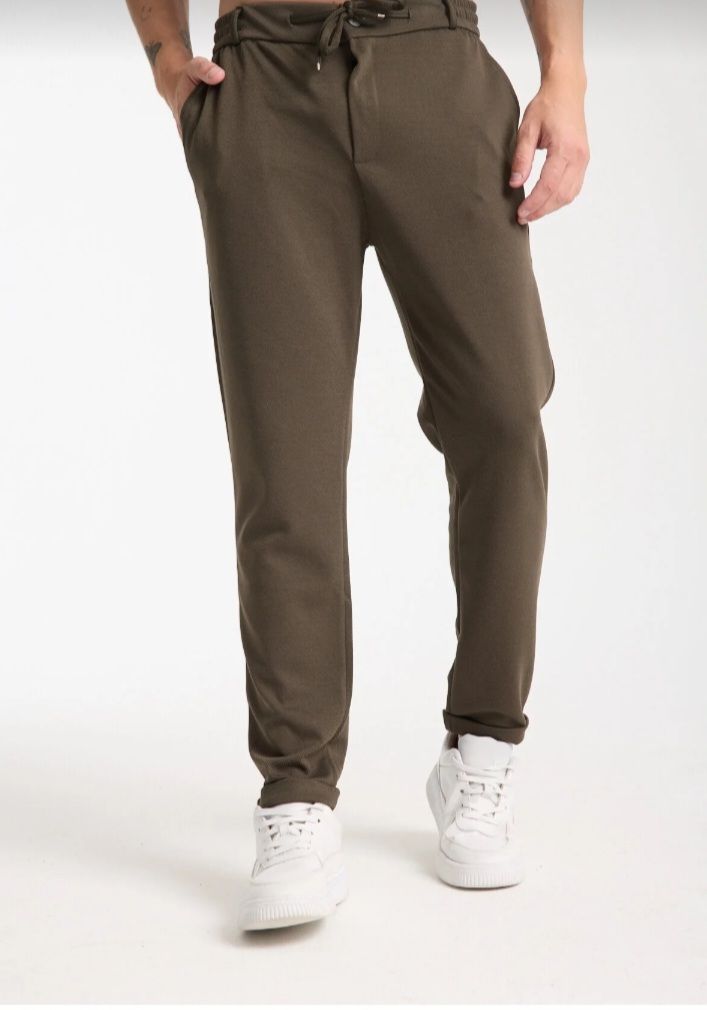 Erkek pantolon bel lastikli paça katmanlı Jogger stil