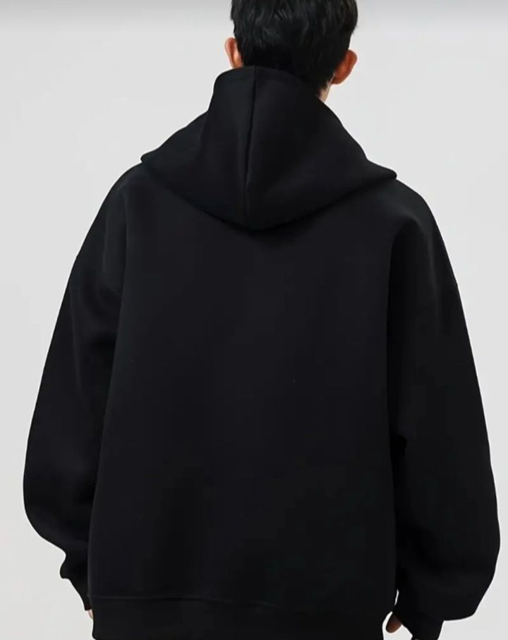 Erkek siyah oversize  kapşonlu hırka sweatshirt 
