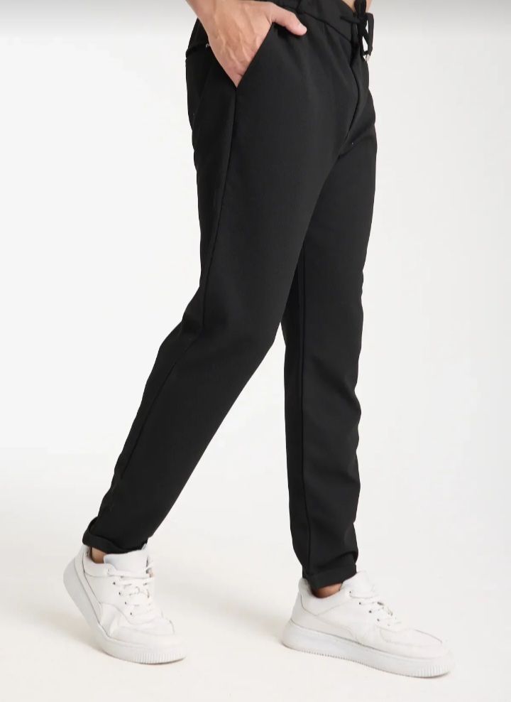 Erkek pantolon bel lastikli paça katmanlı Jogger stil