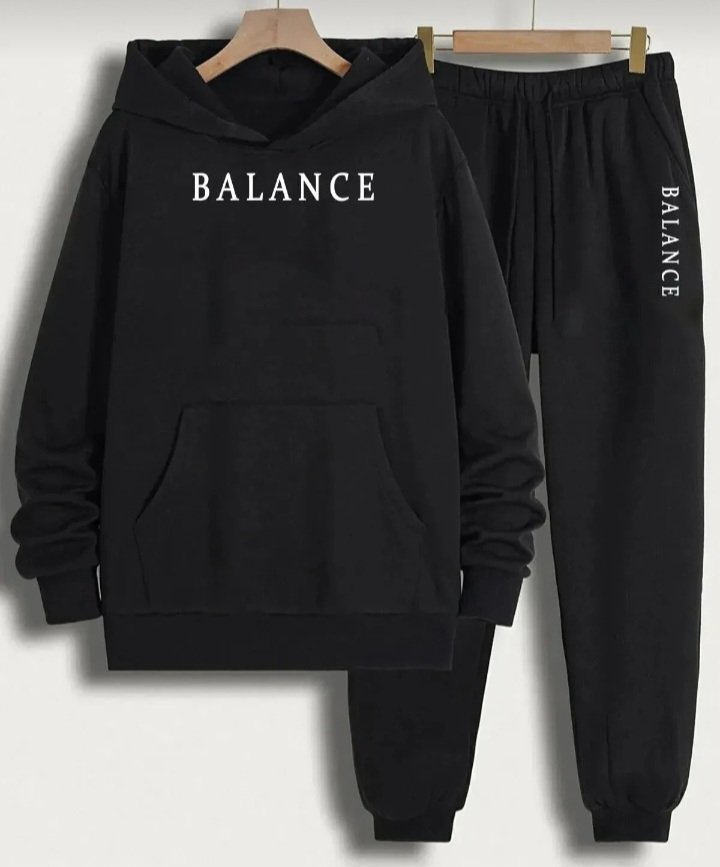 BLANCE BASKILI KAPŞONLU SWEATSHİRT EŞOFMAN TAKIMI 
