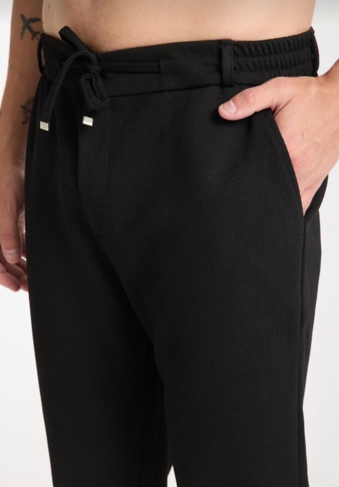 Erkek pantolon bel lastikli paça katmanlı Jogger stil