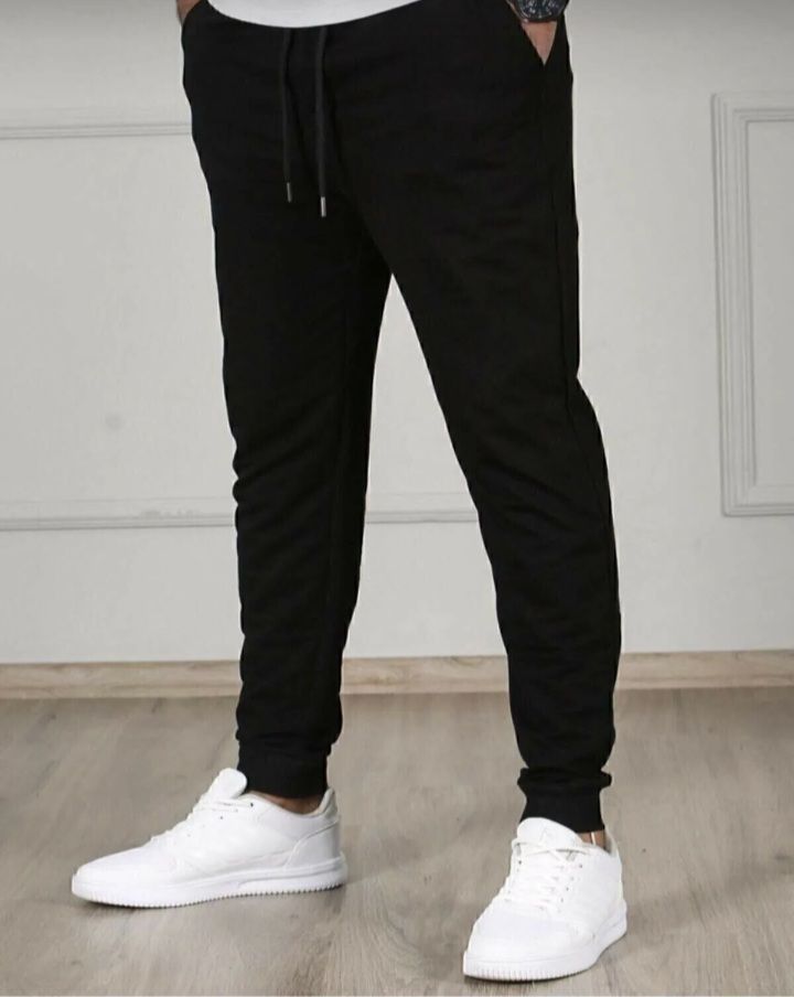 Erkek siyah slim fit Jogger eşofman 