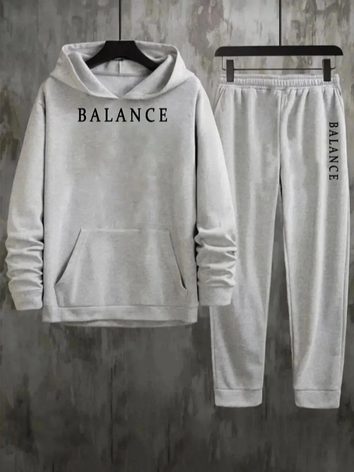 BLANCE BASKILI KAPŞONLU SWEATSHİRT EŞOFMAN TAKIMI 