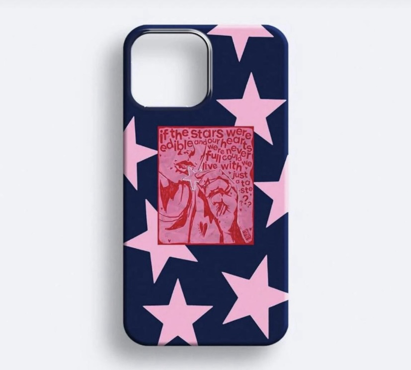 Indie Aesthetic Pembe Yıldız Detaylı Koruyucu Kılıf