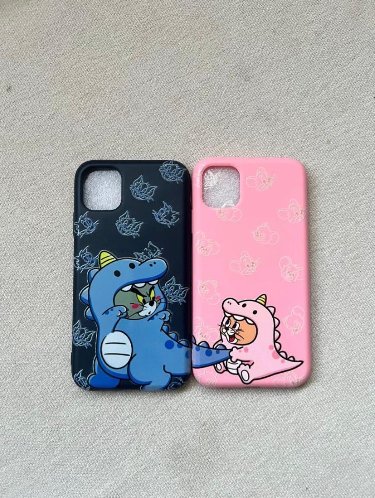 iPhone Kılıf Tom ve Jerry Dinozor Edisyonu - Çift ve BFF Özel Kılıf Serisi