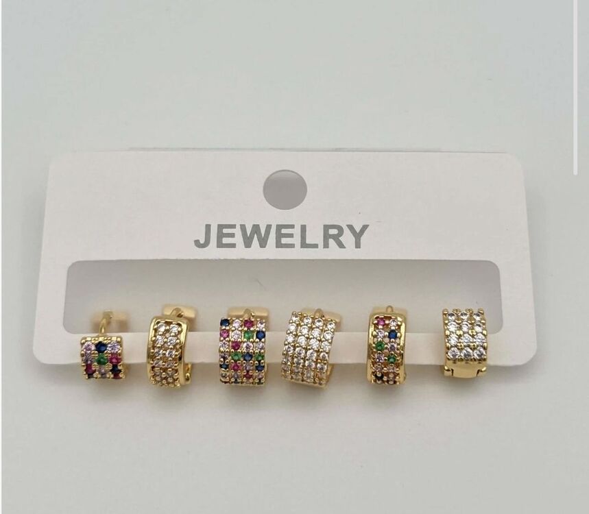 Deluxe 6lı Gold Küpe / 2497