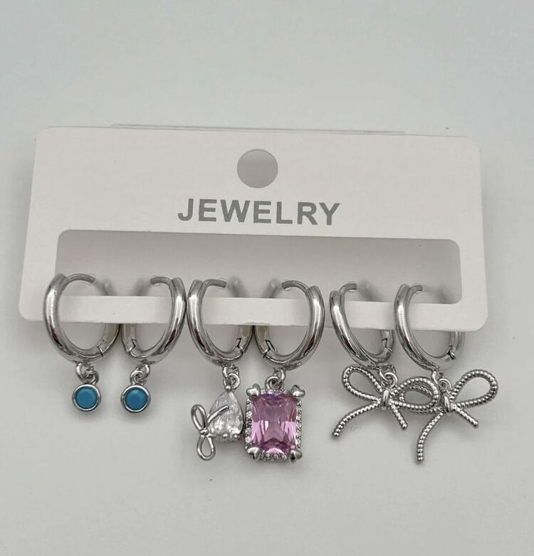 Delüxe 6 lı Silver Küpe 2502