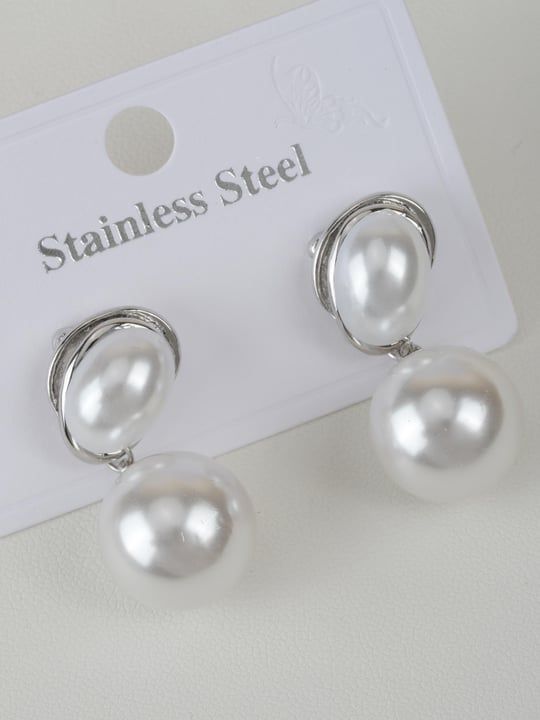 Çelik İnci Sallantılı Silver Küpe / 193G