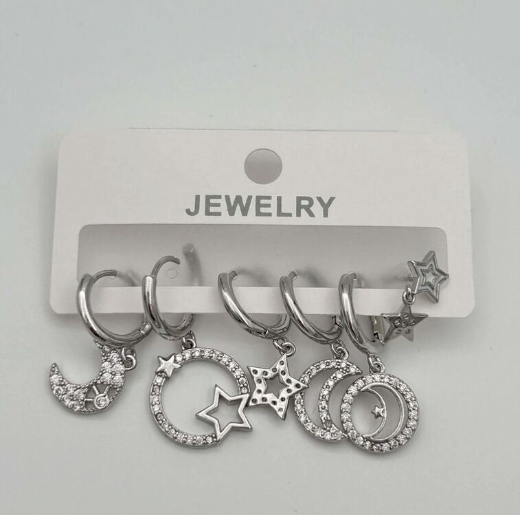 Delüxe 6 lı Silver Küpe 2488