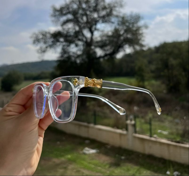 Şeffaf gold chrome hearts