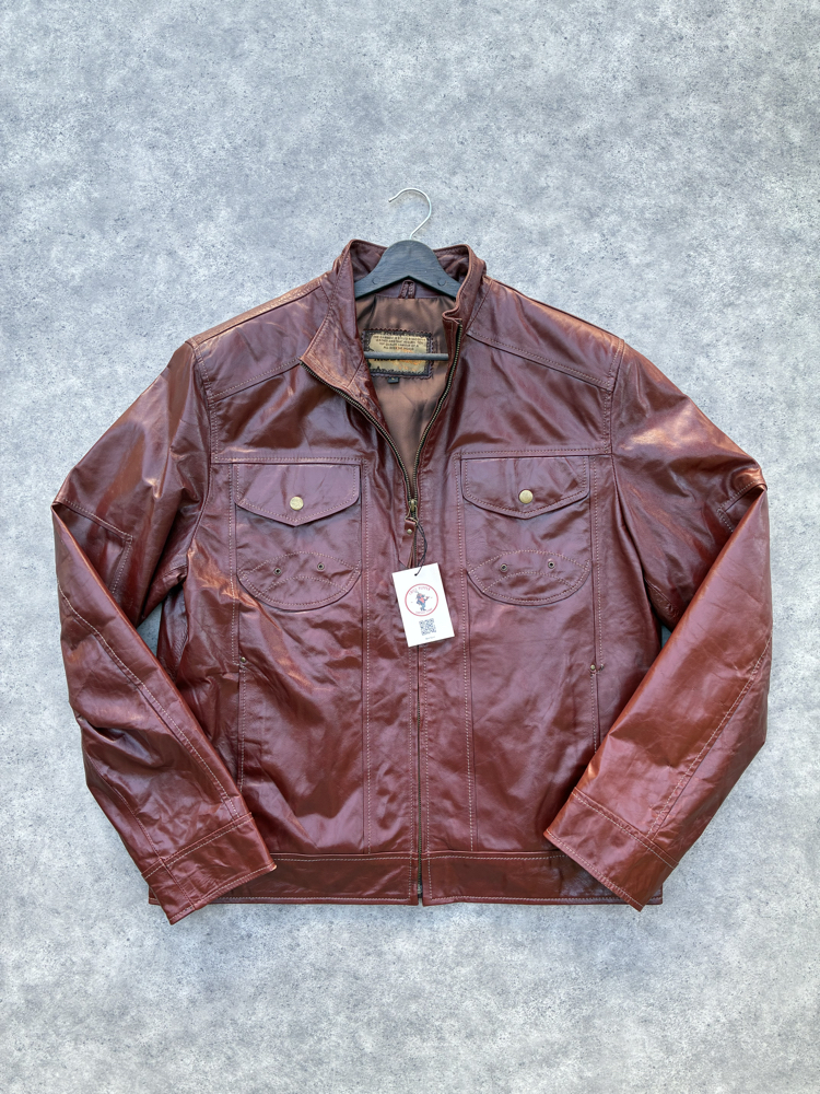 Tyler Durden Bordo Vintage Deri Ceket L