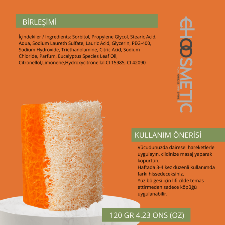 Zerdeçal Kabak Lifli Sabun 120gr Curcuma Longa Cilt Yenileyici ve Arındırıcı