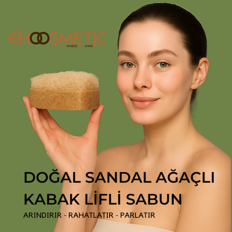 Sandal Ağaçı Kabak Lifli Sabun 120 gr Arın, yenilen, ferahla Sandalın şifası teninde