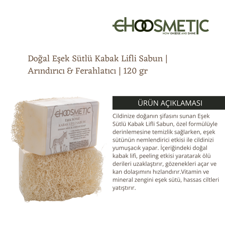 Eşek Sütlü Kabak Lifli Sabun 120 gr Doğal ve Şifalı