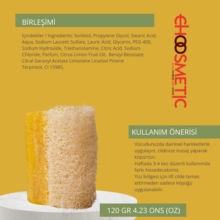 Limonlu Kabak Lifli Sabun 120 gr Peeling Etkili Temizlik Derin Temizlik  