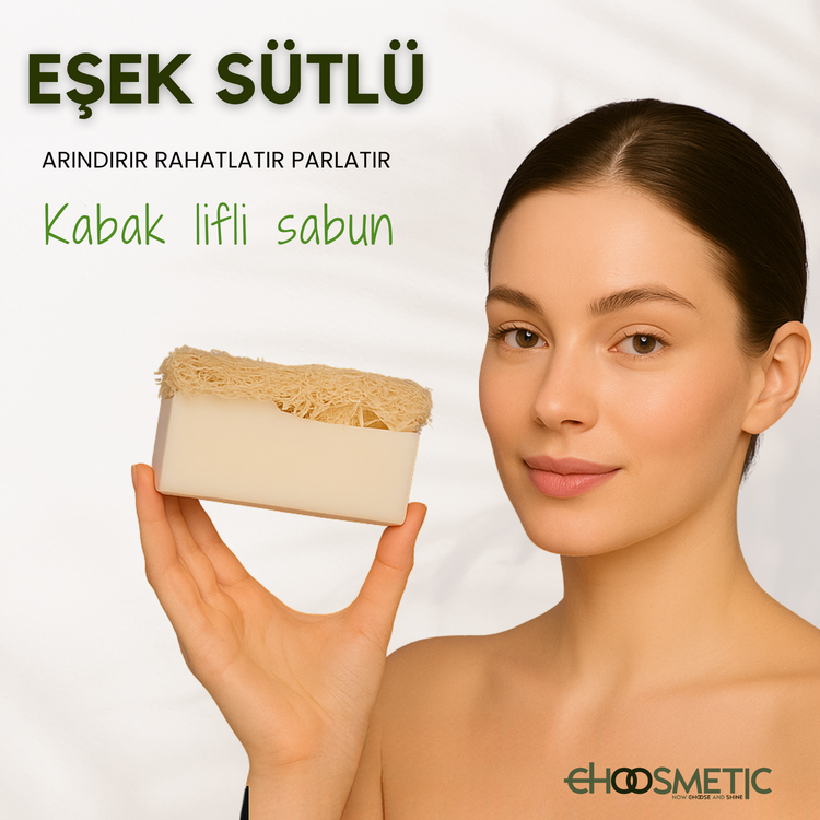 Eşek Sütlü Kabak Lifli Sabun 120 gr Doğal ve Şifalı