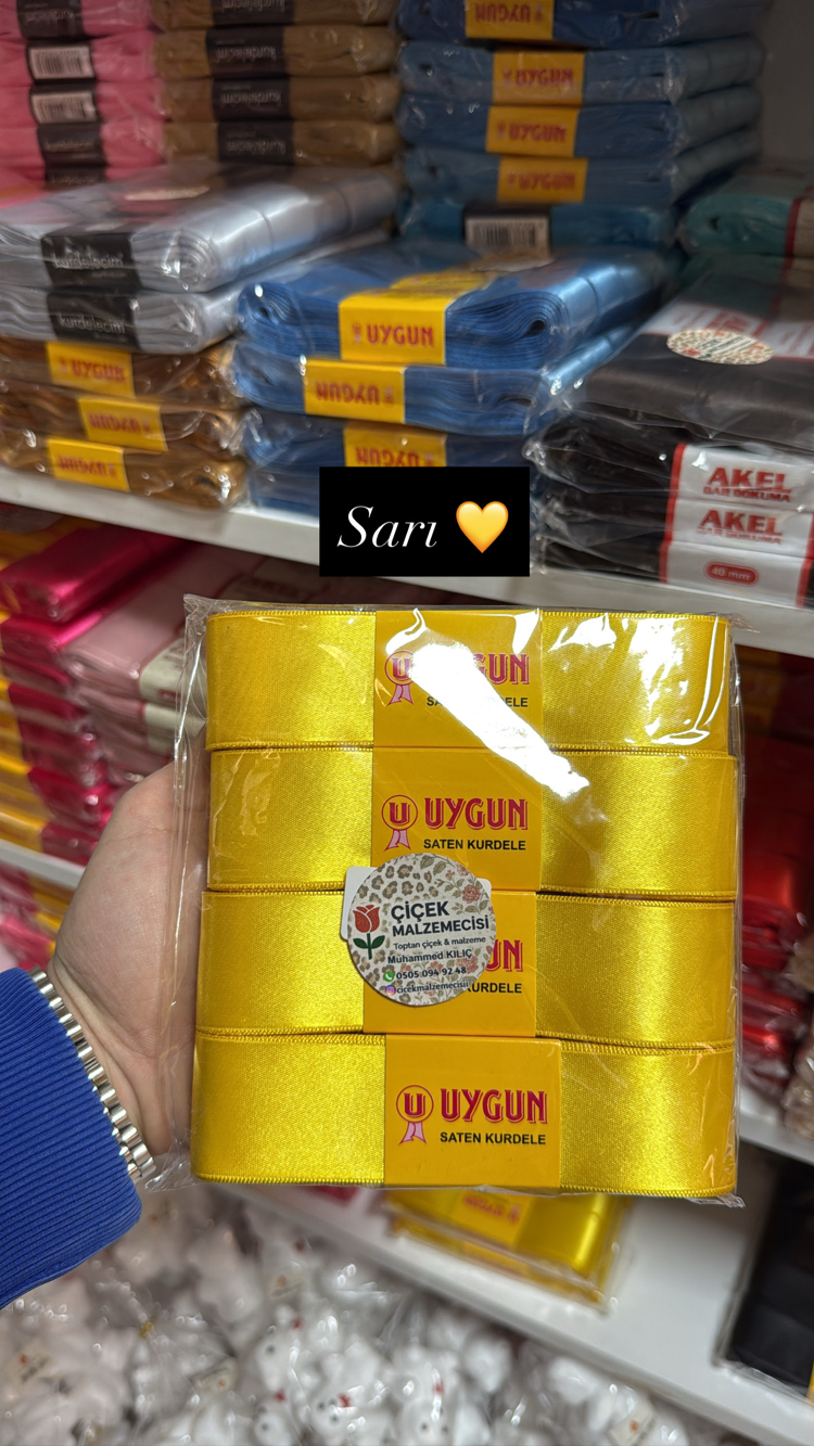 4 adet sarı Saten
