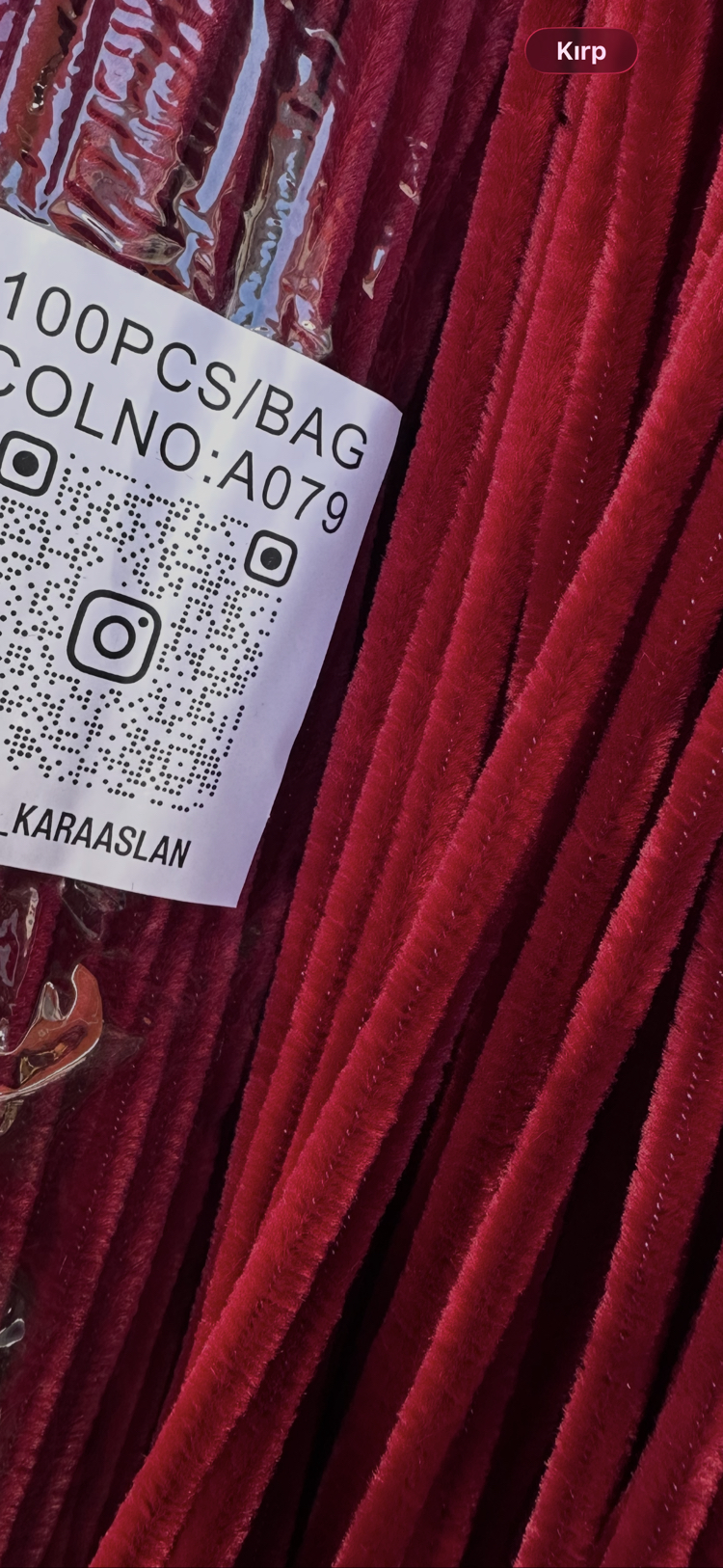 KOD A079 Koyu Bordo Şönil paket 100 adet