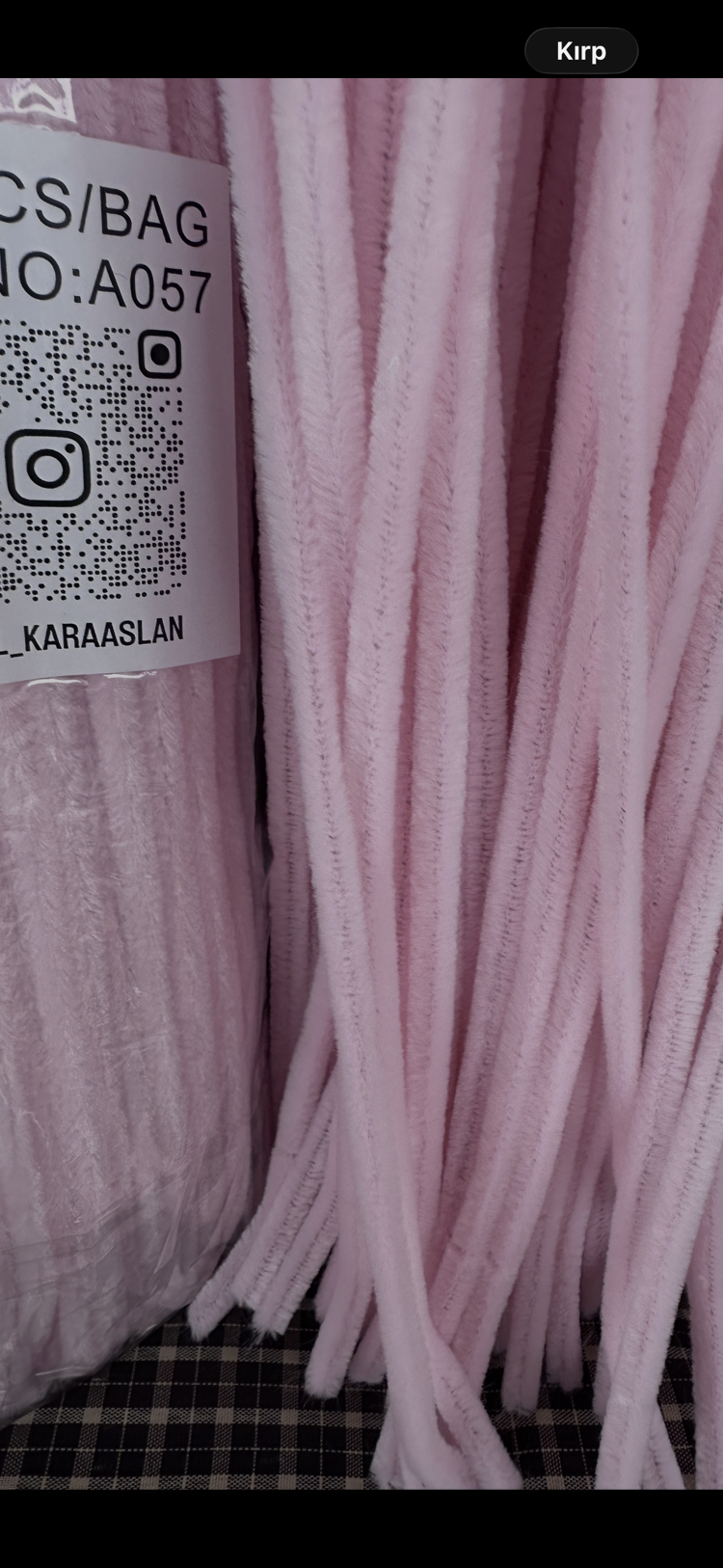 A057 KOD Açık Pembe Şönil 1 paket 100 adet