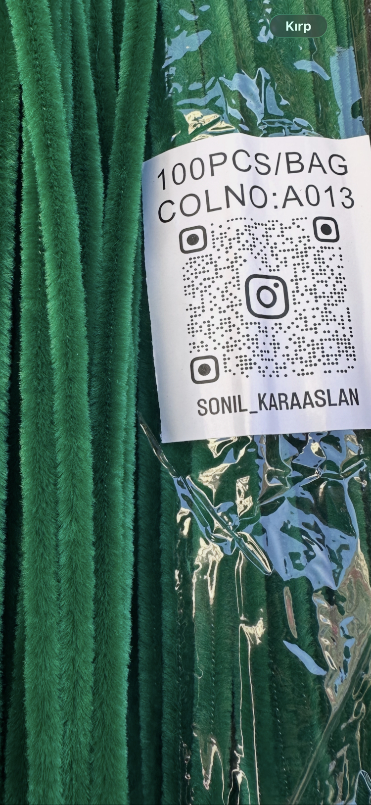 KOD A013 Zümrüt Yeşil Şönil paket 100 adet