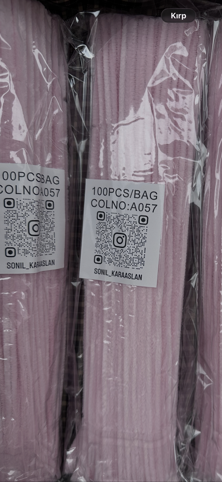 A057 KOD Açık Pembe Şönil 1 paket 100 adet
