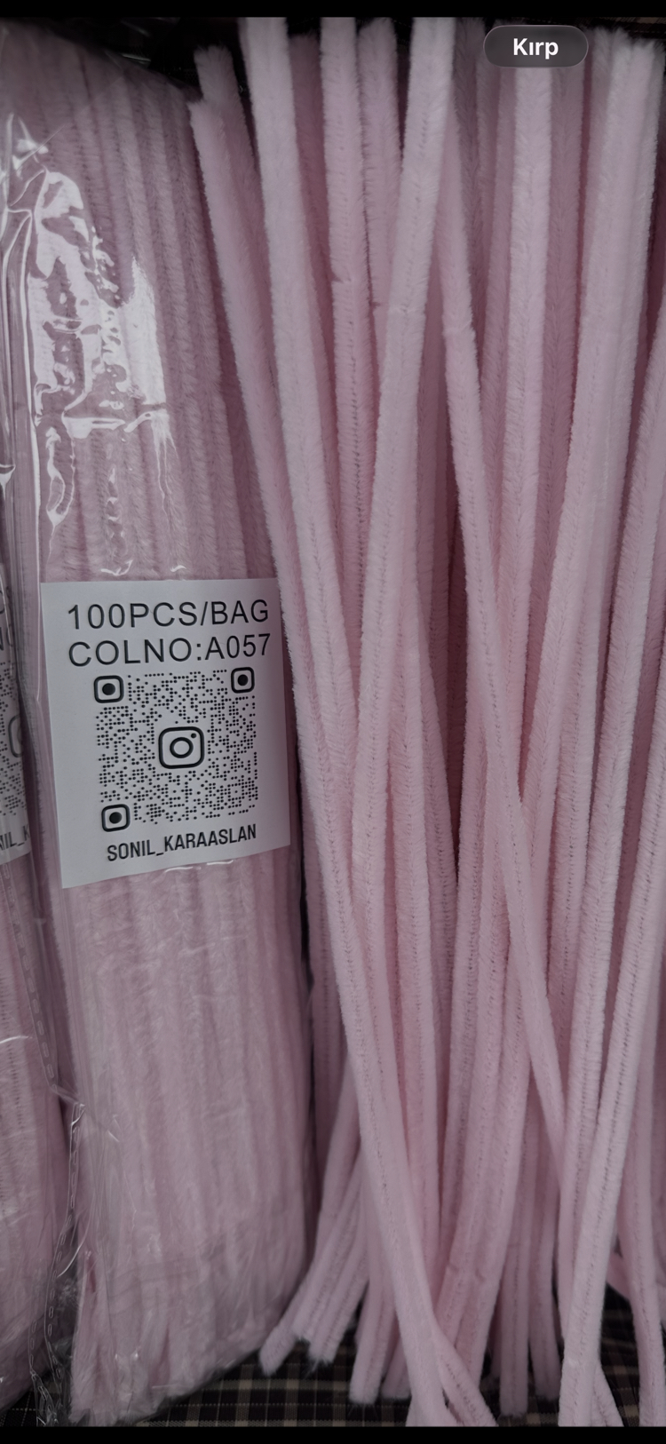 A057 KOD Açık Pembe Şönil 1 paket 100 adet
