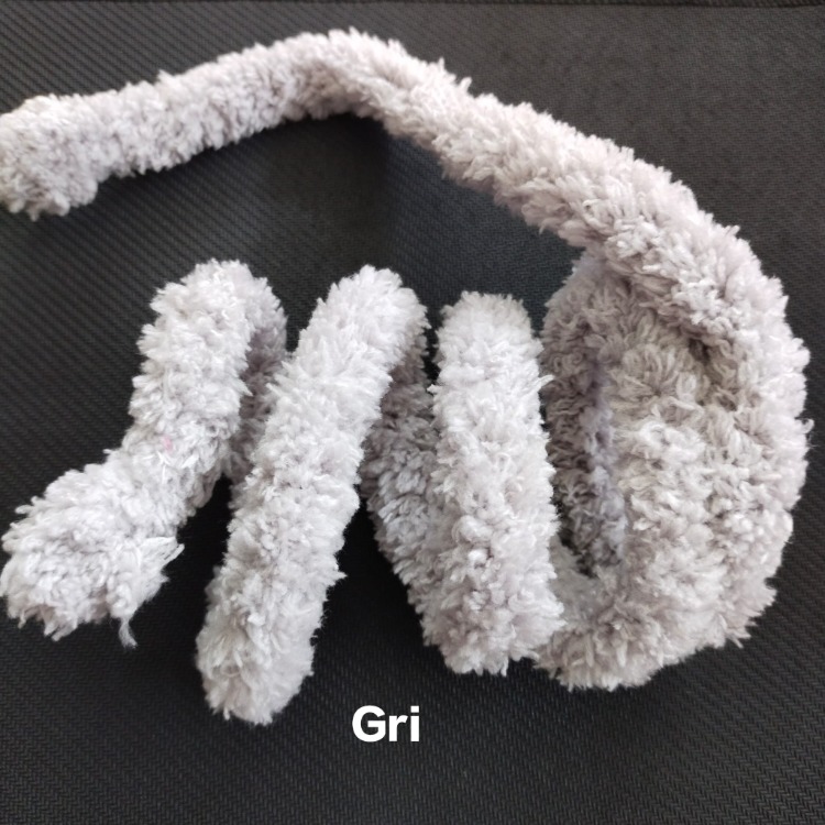 GRİ 20 mm peluş bükme çubuk, el işi polar sopa,  renkli şerit ,Bar şerit, sopa DIY