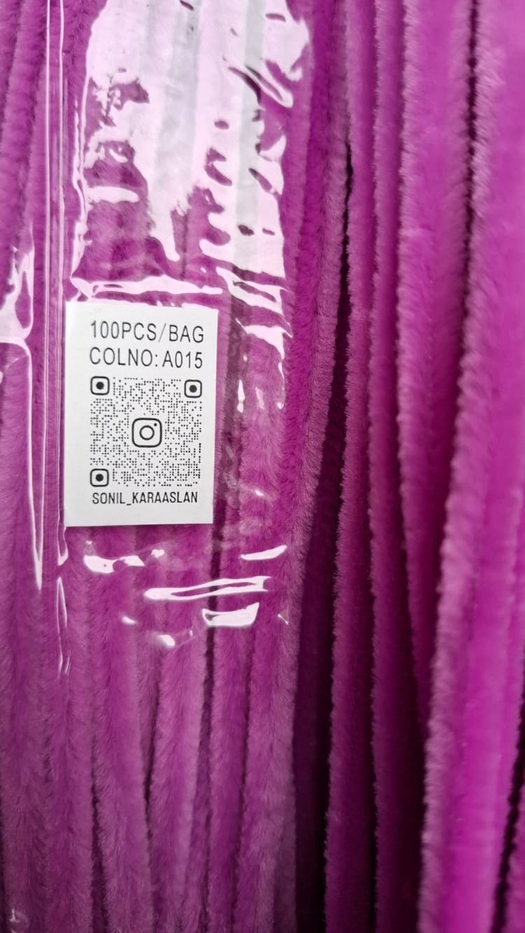  KOD A015 LİLA  ŞÖNİL PAKET 100 adet 